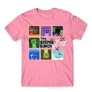 Világos rózsaszín Minecraft férfi rövid ujjú póló - The Creeper Bunch