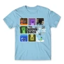 Világoskék Minecraft férfi rövid ujjú póló - The Creeper Bunch