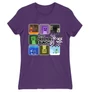 Sötétlila Minecraft női rövid ujjú póló - The Creeper Bunch
