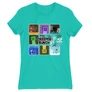 Türkiz Minecraft női rövid ujjú póló - The Creeper Bunch