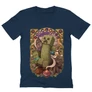 Sötétkék Minecraft férfi V-nyakú póló - Art Nouveau