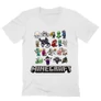 Fehér Minecraft férfi V-nyakú póló - Minecraft characters