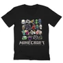 Fekete Minecraft férfi V-nyakú póló - Minecraft characters