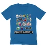 Királykék Minecraft férfi V-nyakú póló - Minecraft characters