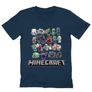 Sötétkék Minecraft férfi V-nyakú póló - Minecraft characters