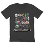 Sötétszürke Minecraft férfi V-nyakú póló - Minecraft characters