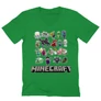 Zöld Minecraft férfi V-nyakú póló - Minecraft characters