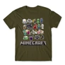 Khaki Minecraft férfi rövid ujjú póló - Minecraft characters