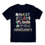 Sötétkék Minecraft férfi rövid ujjú póló - Minecraft characters