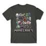 Sötétszürke Minecraft férfi rövid ujjú póló - Minecraft characters