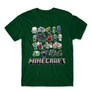 Sötétzöld Minecraft férfi rövid ujjú póló - Minecraft characters