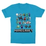 Atollkék Minecraft gyerek rövid ujjú póló - Minecraft characters