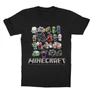Fekete Minecraft gyerek rövid ujjú póló - Minecraft characters