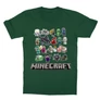 Sötétzöld Minecraft gyerek rövid ujjú póló - Minecraft characters