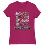 Pink Minecraft női rövid ujjú póló - Minecraft characters