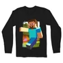 Fekete Minecraft férfi hosszú ujjú póló - Clipart