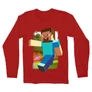 Piros Minecraft férfi hosszú ujjú póló - Clipart