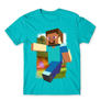 Kép 4/25 - Atollkék Minecraft férfi rövid ujjú póló - Clipart