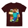 Bordó Minecraft férfi rövid ujjú póló - Clipart
