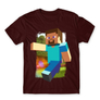 Kép 5/25 - Bordó Minecraft férfi rövid ujjú póló - Clipart