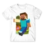 Fehér Minecraft férfi rövid ujjú póló - Clipart