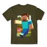 Khaki Minecraft férfi rövid ujjú póló - Clipart