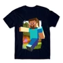 Sötétkék Minecraft férfi rövid ujjú póló - Clipart