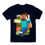 Kép 16/25 - Sötétkék Minecraft férfi rövid ujjú póló - Clipart