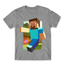 Kép 20/25 - Sportszürke Minecraft férfi rövid ujjú póló - Clipart