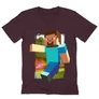 Bordó Minecraft férfi V-nyakú póló - Clipart