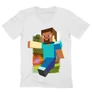 Fehér Minecraft férfi V-nyakú póló - Clipart