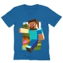 Királykék Minecraft férfi V-nyakú póló - Clipart