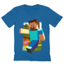 Kép 5/12 - Királykék Minecraft férfi V-nyakú póló - Clipart