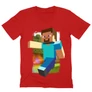 Piros Minecraft férfi V-nyakú póló - Clipart