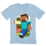 Világoskék Minecraft férfi V-nyakú póló - Clipart