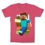 Pink Minecraft gyerek rövid ujjú póló - Clipart