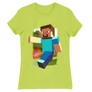 Almazöld Minecraft női rövid ujjú póló - Clipart