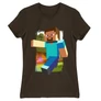 Barna Minecraft női rövid ujjú póló - Clipart