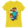 Citromsárga Minecraft női rövid ujjú póló - Clipart