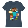 Denim Minecraft női rövid ujjú póló - Clipart