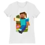 Fehér Minecraft női rövid ujjú póló - Clipart