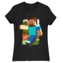 Fekete Minecraft női rövid ujjú póló - Clipart