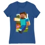 Királykék Minecraft női rövid ujjú póló - Clipart