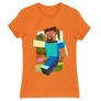 Narancs Minecraft női rövid ujjú póló - Clipart