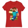 Piros Minecraft női rövid ujjú póló - Clipart