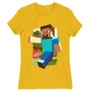 Sárga Minecraft női rövid ujjú póló - Clipart