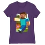 Sötétlila Minecraft női rövid ujjú póló - Clipart