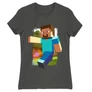 Sötétszürke Minecraft női rövid ujjú póló - Clipart