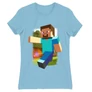Világoskék Minecraft női rövid ujjú póló - Clipart
