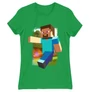 Zöld Minecraft női rövid ujjú póló - Clipart